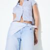 Culotte-jeans med scarf-detalj Culotte-jeans med scarf-detalj