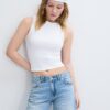 Culotte-jeans med scarf-detalj Culotte-jeans med scarf-detalj
