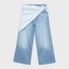 Culotte-jeans med scarf-detalj Culotte-jeans med scarf-detalj