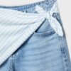 Culotte-jeans med scarf-detalj Culotte-jeans med scarf-detalj
