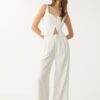 Culottes i linneblandning med veck