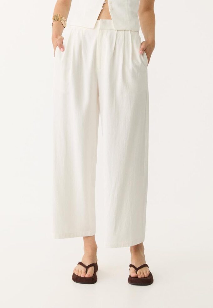 Culottes i linneblandning med veck