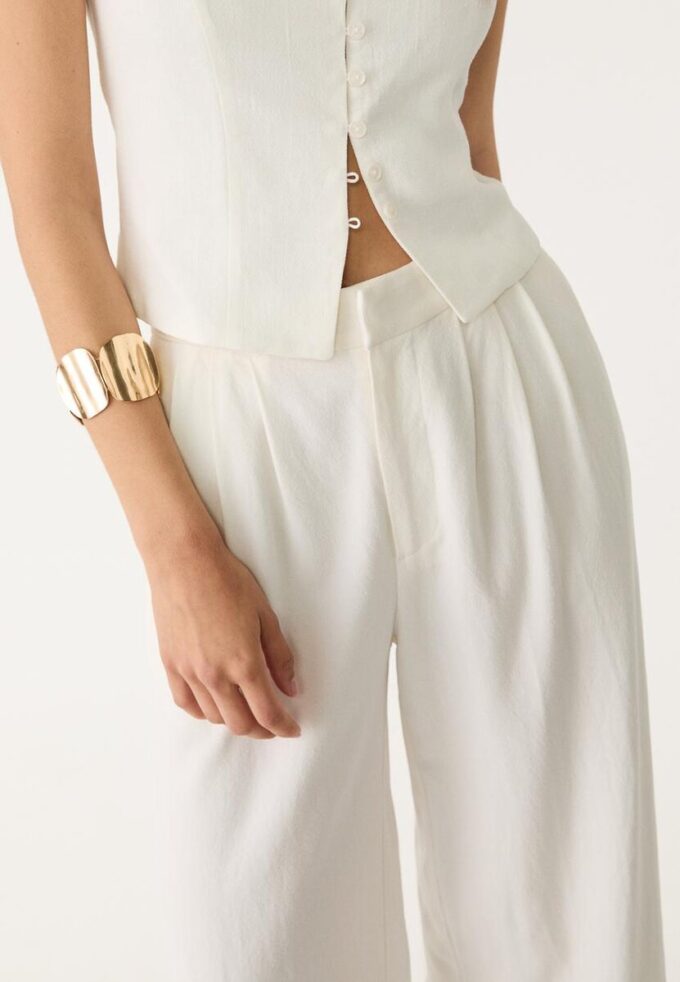 Culottes i linneblandning med veck
