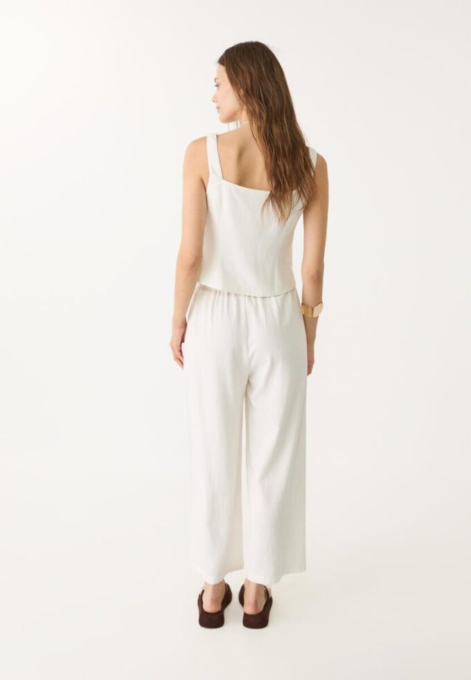 Culottes i linneblandning med veck