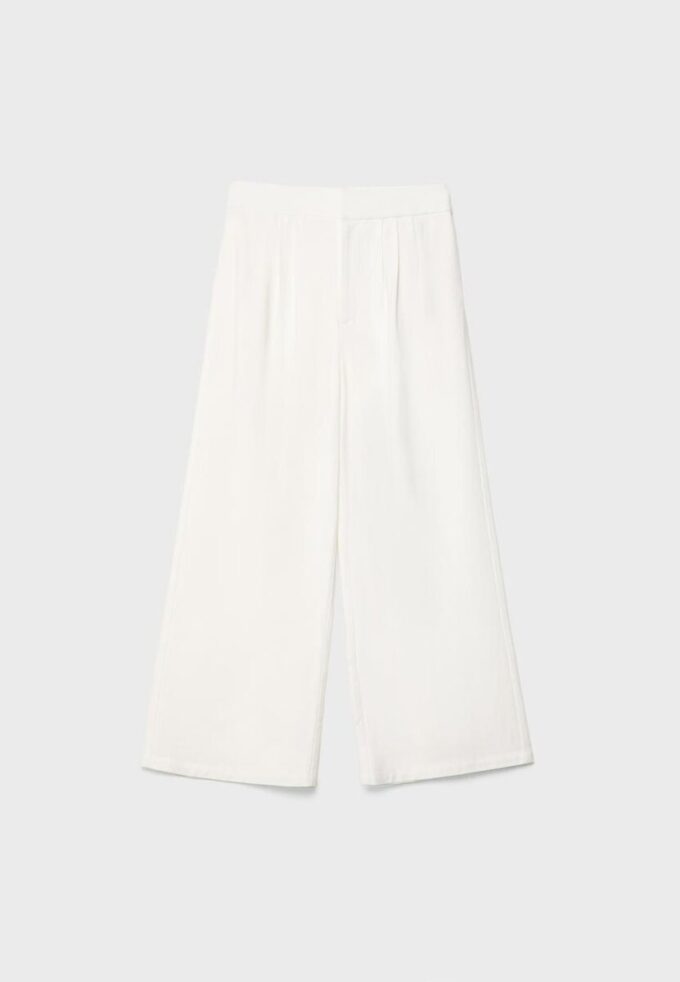 Culottes i linneblandning med veck