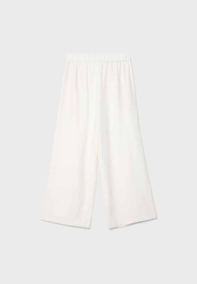 Culottes i linneblandning med veck