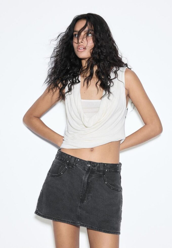 D62 Denimskort med nitar D62 Denimskort med nitar
