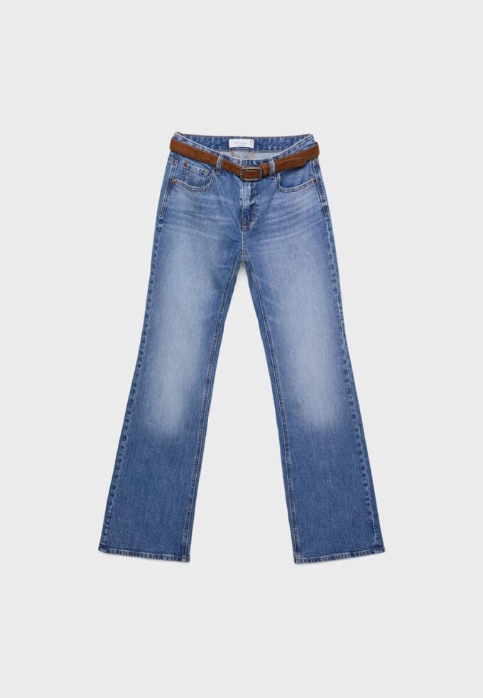 D68 Boot-Cut-jeans med bälte