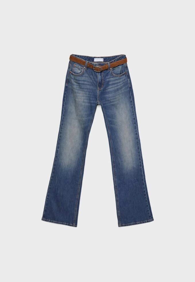 D68 Boot-Cut-jeans med bälte