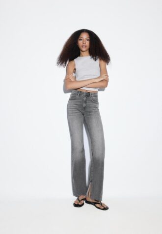 D74 Flared Jeans med slits