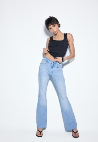 D74 Flared Jeans med slits