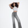 D74 Flared Jeans med slits