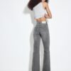 D74 Flared Jeans med slits
