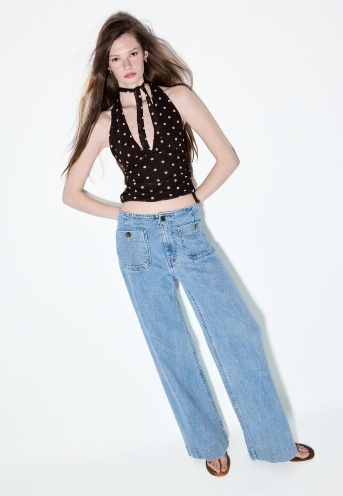 D77 Minimalistiska jeans med fickor D77 Minimalistiska jeans med fickor