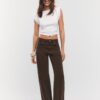 D92 Raka jeans med vida ben