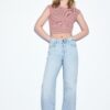 D92 raka jeans med Wide Leg