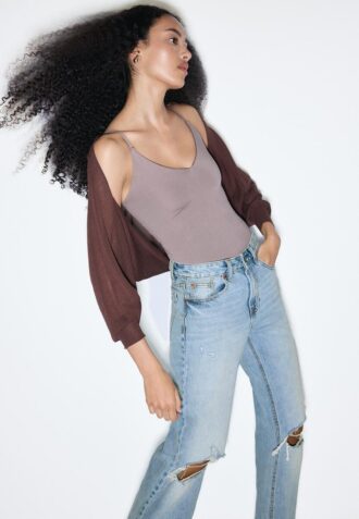 D92 raka jeans med Wide Leg