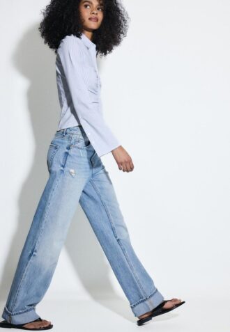 D92 raka jeans med Wide Leg