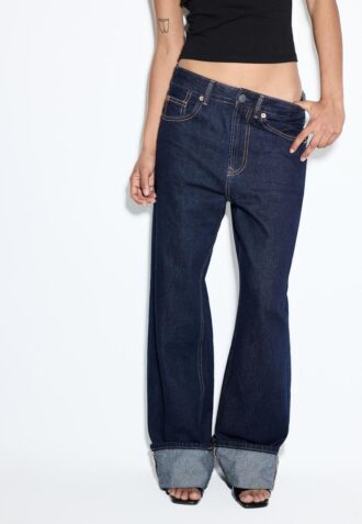 D92 raka jeans med Wide Leg