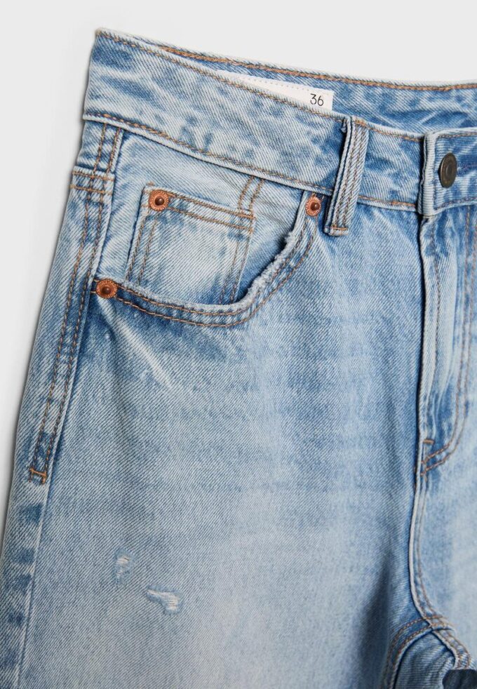 D92 raka jeans med Wide Leg