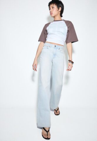 D92 raka jeans med Wide Leg