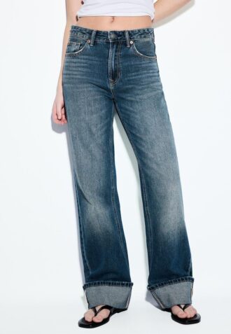D92 raka jeans med Wide Leg