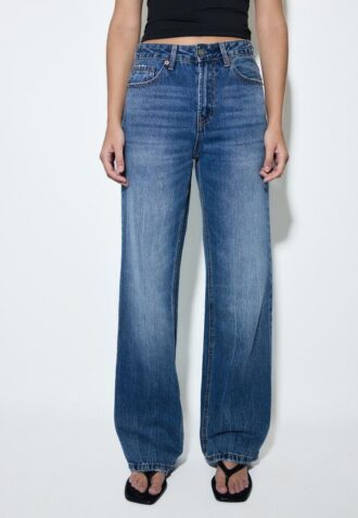 D92 raka jeans med Wide Leg