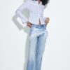 D92 raka jeans med Wide Leg
