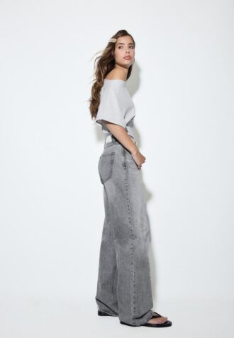D92 raka jeans med Wide Leg