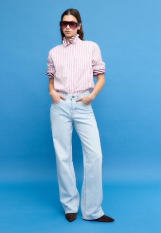 D92 raka jeans med Wide Leg