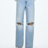 D92 raka jeans med Wide Leg