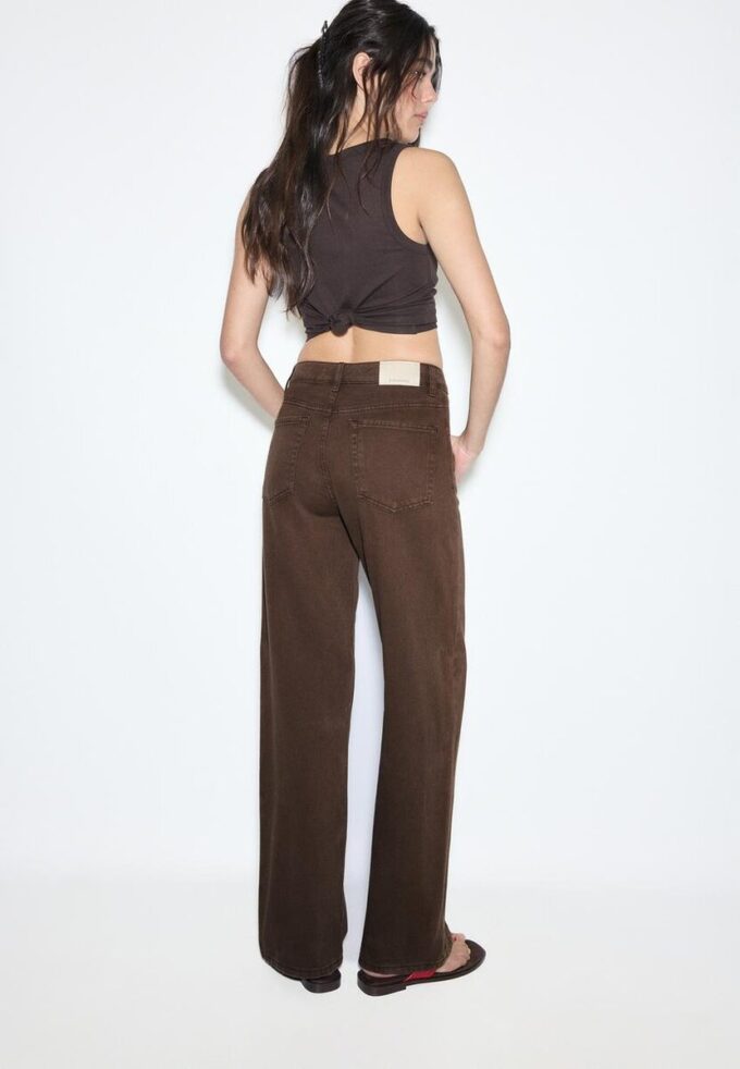 D92 raka jeans med Wide Leg