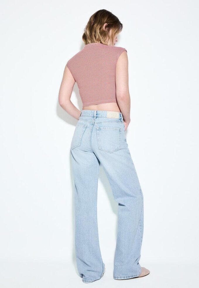 D92 raka jeans med Wide Leg