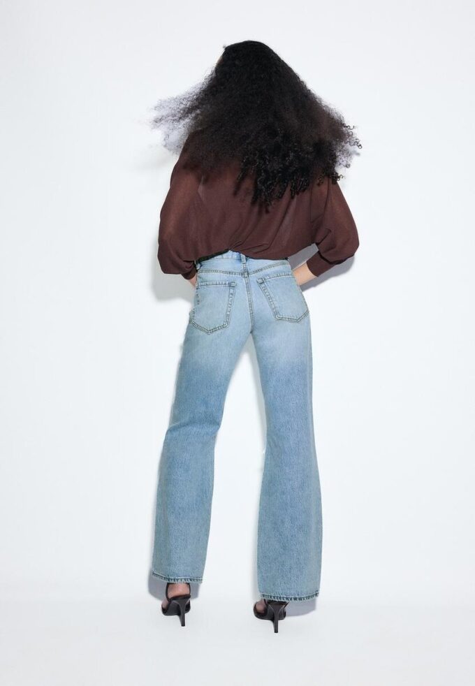 D92 raka jeans med Wide Leg