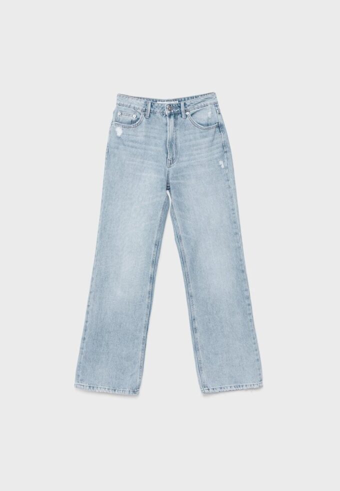 D92 raka jeans med Wide Leg
