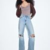D92 raka jeans med Wide Leg
