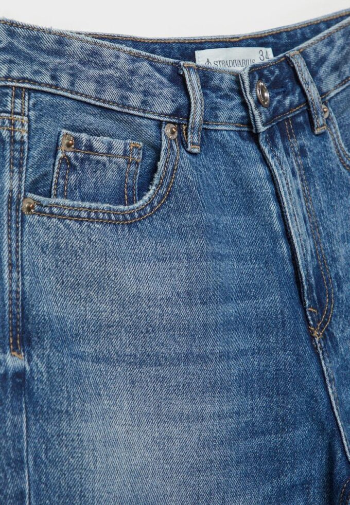 D92 raka jeans med Wide Leg