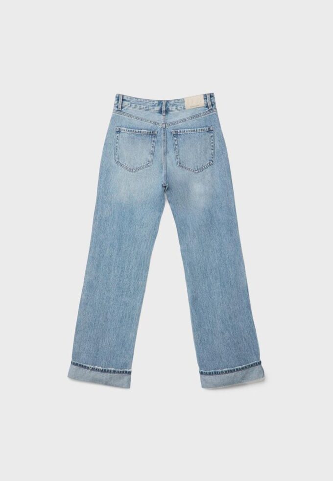 D92 raka jeans med Wide Leg