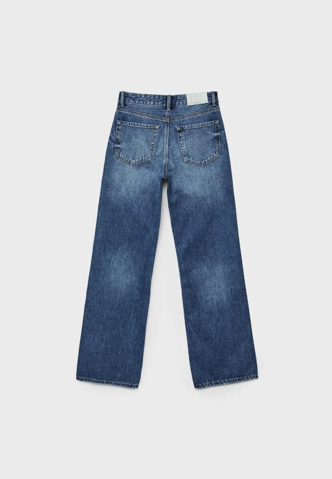 D92 raka jeans med Wide Leg