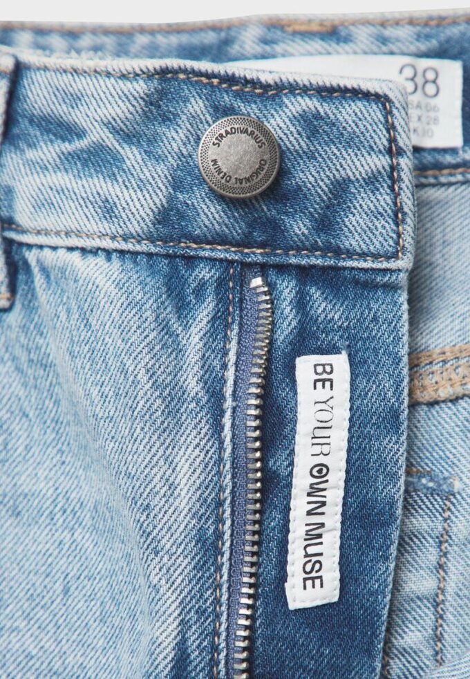 D92 raka jeans med Wide Leg