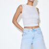 D93 Långa jeansshorts