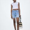 D93 Långa jeansshorts