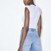 D93 Långa jeansshorts