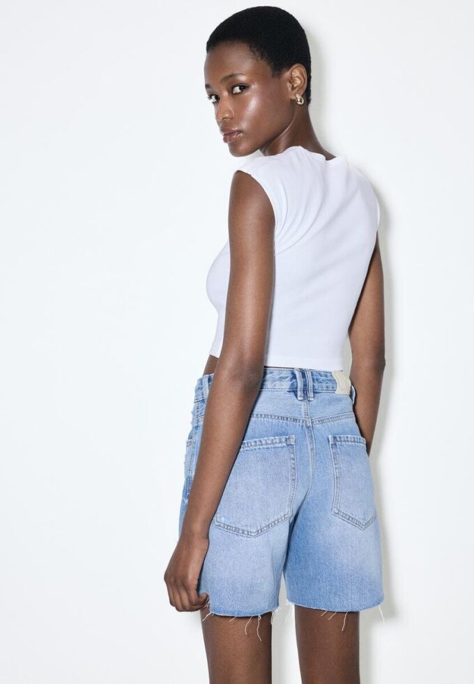 D93 Långa jeansshorts