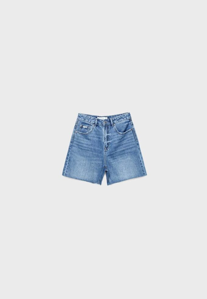 D93 Långa jeansshorts
