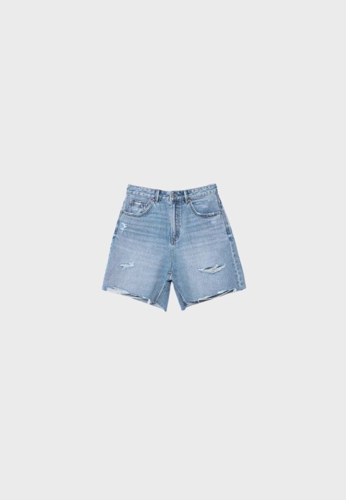 D93 Långa jeansshorts