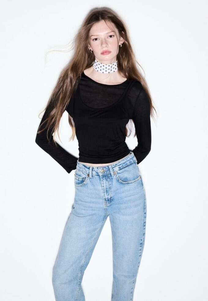 D98 Jeans med raka ben
