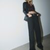 Draperad bandeau-top med V-ringning
