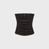 Draperad bandeau-top med V-ringning