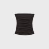Draperad bandeau-top med V-ringning